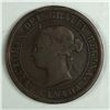 Image 2 : Canadian Large Cent 1891 Small Date Large Leaves G+