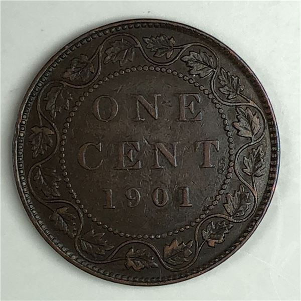 Canadian Large Cent 1901 EF+++