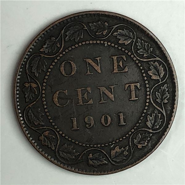 Canadian Large Cent 1901 EF+