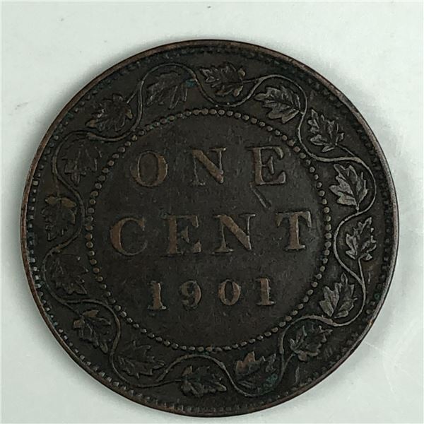 Canadian Large Cent 1901 EF+++