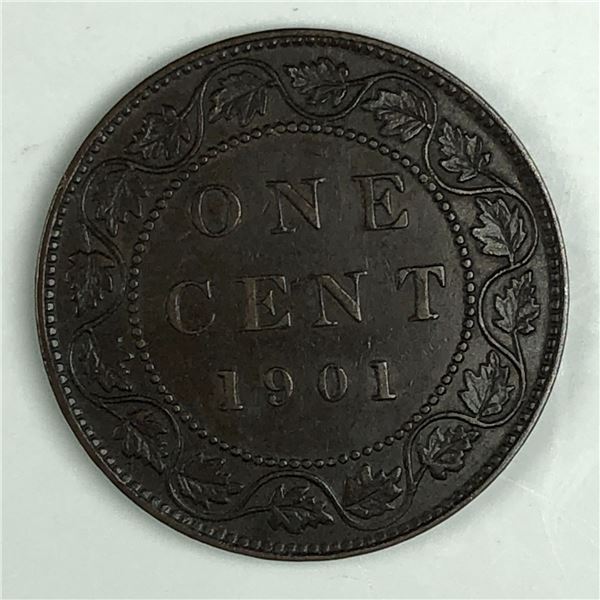 Canadian Large Cent 1901 EF+