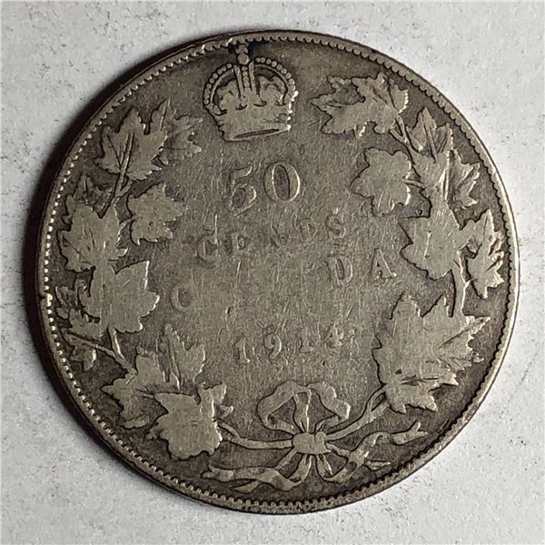 1914 King George V 50 Cents G+ Semi  Key Date