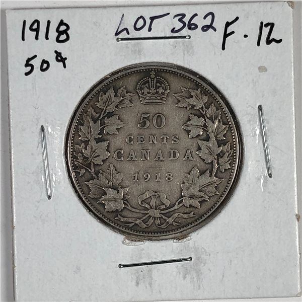 1918 King George V 50 Cents F-12