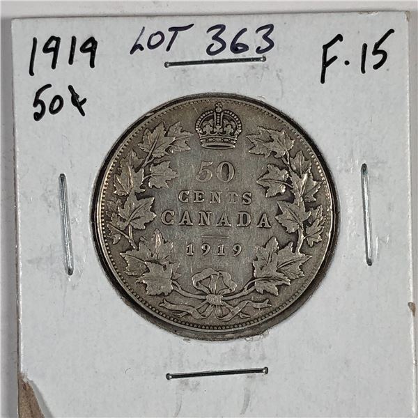 1919 King George V 50 Cents F-15