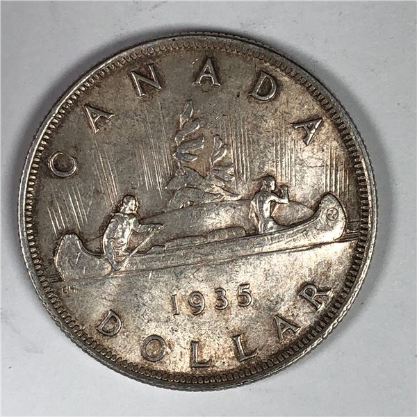 1935 King George V Canadian Silver Dollar UNC