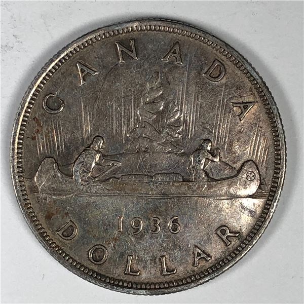 1936 King George V Canadian Silver Dollar Circ