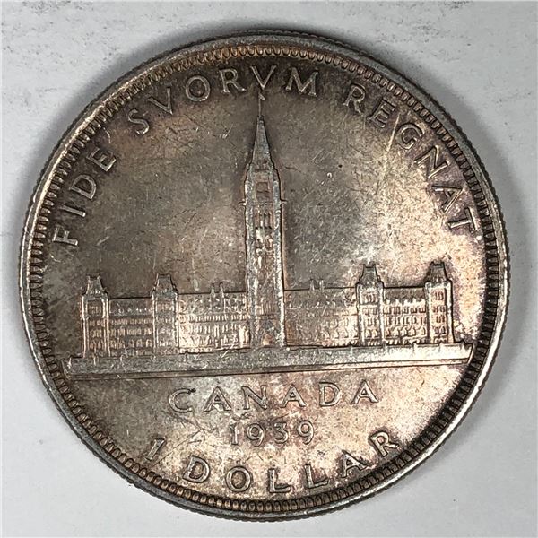 1939 King George VI Canadian Silver Dollar UNC DBL-HP
