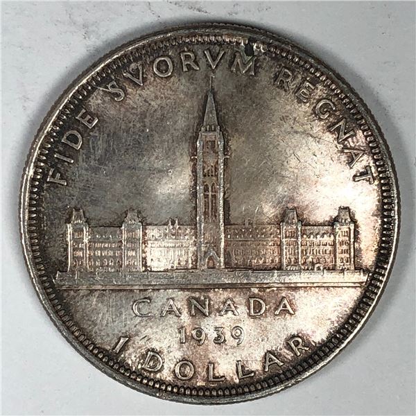 1939 King George VI Canadian Silver Dollar UNC