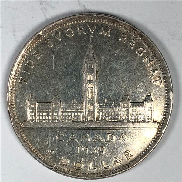 1939 King George VI Canadian Silver Dollar Circulated