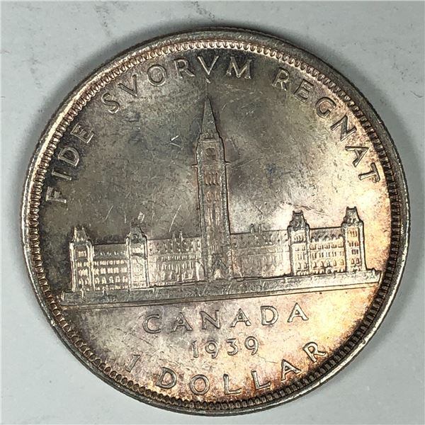 1939 King George VI Canadian Silver Dollar Circulated