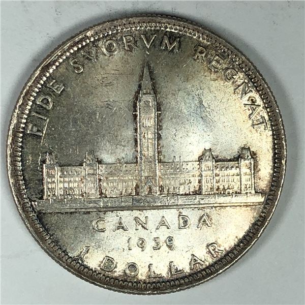 1939 King George VI Canadian Silver Dollar UNC
