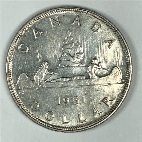 1951 King George VI Canadian Silver Dollar