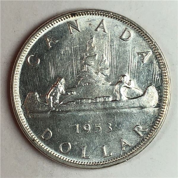 1953 Queen Elizabeth II Canadian Silver Dollar SS