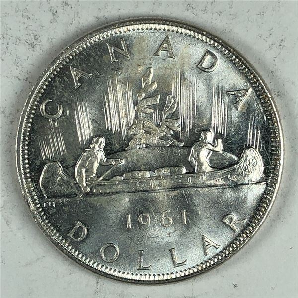 1961 Queen Elizabeth II Canadian Silver Dollar