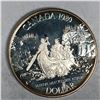 Image 1 : 1989 Queen Elizabeth II Canadian Silver Dollar UNC HEAVY CAMEO