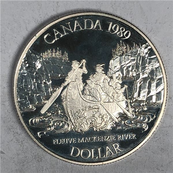 1989 Queen Elizabeth II Canadian Silver Dollar UNC HEAVY CAMEO