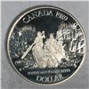 Image 1 : 1989 Queen Elizabeth II Canadian Silver Dollar UNC HEAVY CAMEO