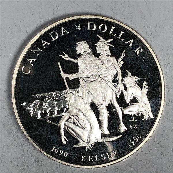 1990 Queen Elizabeth II Canadian Silver Dollar UNC HEAVY CAMEO