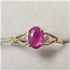 Image 1 : 10K YELLOW GOLD RUBY(0.65CT)  RING (~SIZE 5.5)