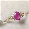 Image 2 : 10K YELLOW GOLD RUBY(0.65CT)  RING (~SIZE 5.5)