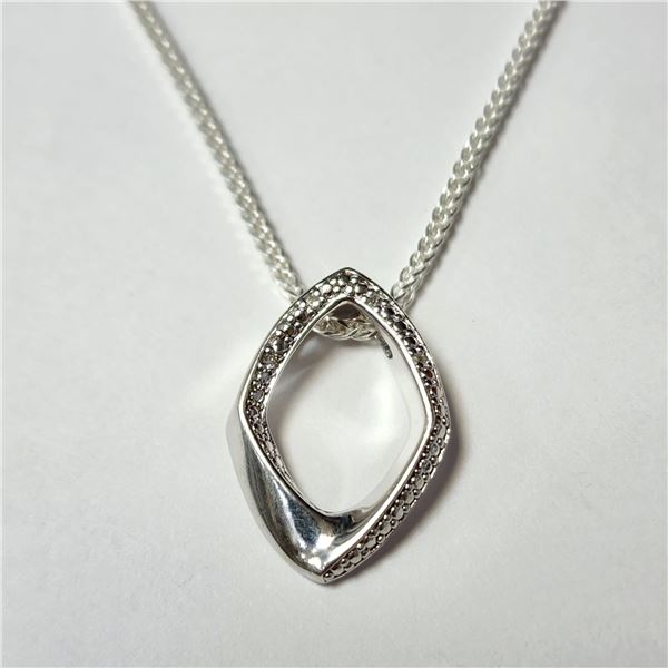 SILVER DIAMOND 16  NECKLACE