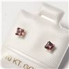 Image 2 : 10K WHITE GOLD PRINCESS CUT GARNET EARRINGS