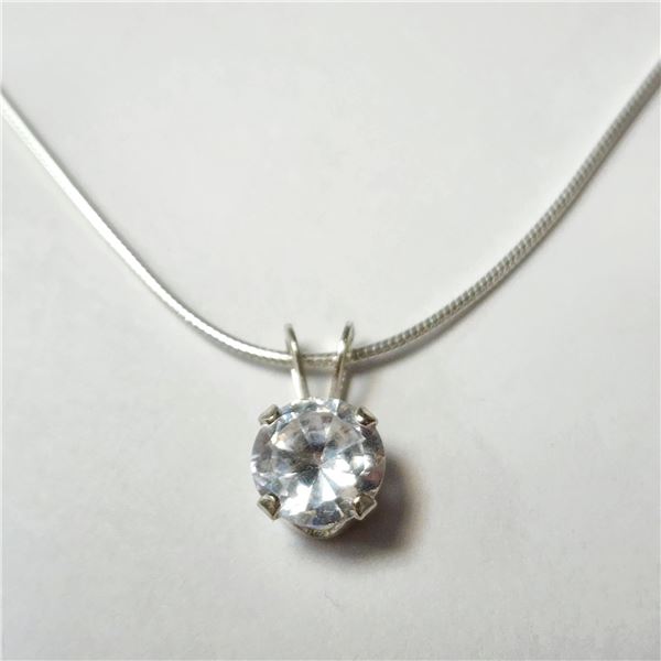 SILVER CZ 16  NECKLACE