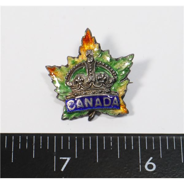 SOLID STERLING SILVER CANADA BROOCH PIN