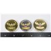 Image 2 : LOT OF 3 GOLD & SILVER PLATED TRUMP MEDAL/TOKEN