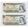 Image 1 : TWO GOOD CONDITION 1973 CANADIAN ONE DOLLAR NOTES