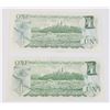 Image 2 : TWO GOOD CONDITION 1973 CANADIAN ONE DOLLAR NOTES