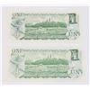 Image 2 : TWO GOOD CONDITION 1973 CANADIAN ONE DOLLAR NOTES