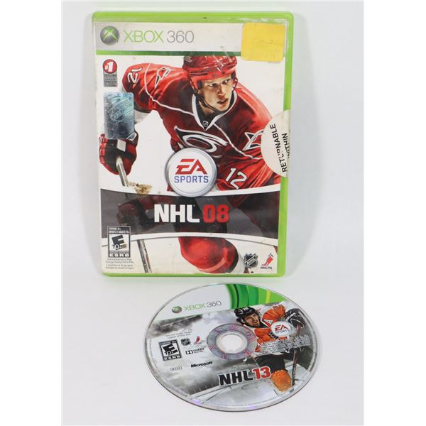 XBOX 360 NHL 08 & NHL 13