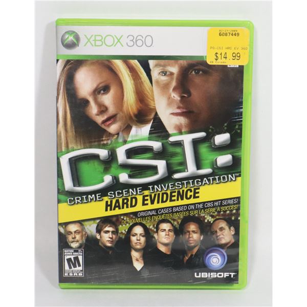 XBOX 360 CSI CRIME SCENE INVESTIGATION HARD