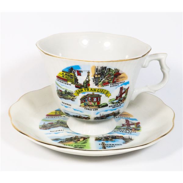 SAN FRANCISCO THEME TEA CUP & SAUCER