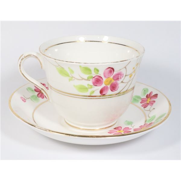 PHOENIX CHINA PINK PERIWINKLE PATTERN TEACUP AND