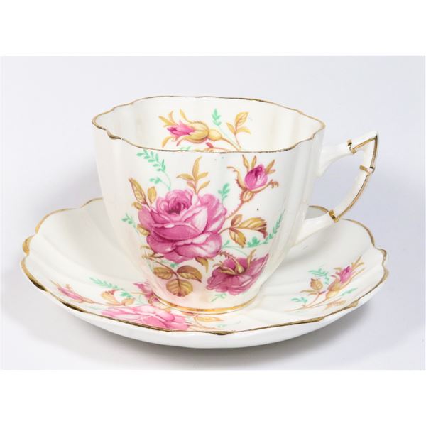 VICTORIA ROSE DESIGN TEA CUP AND SAUCER