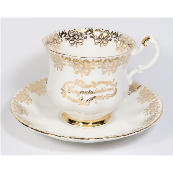 PARAGON "CONGRATULATIONS" TEA CUP AND SAUCER