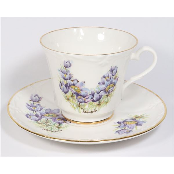 MANITOBA "RENAISSANCE' TEA CUP AND SAUCER