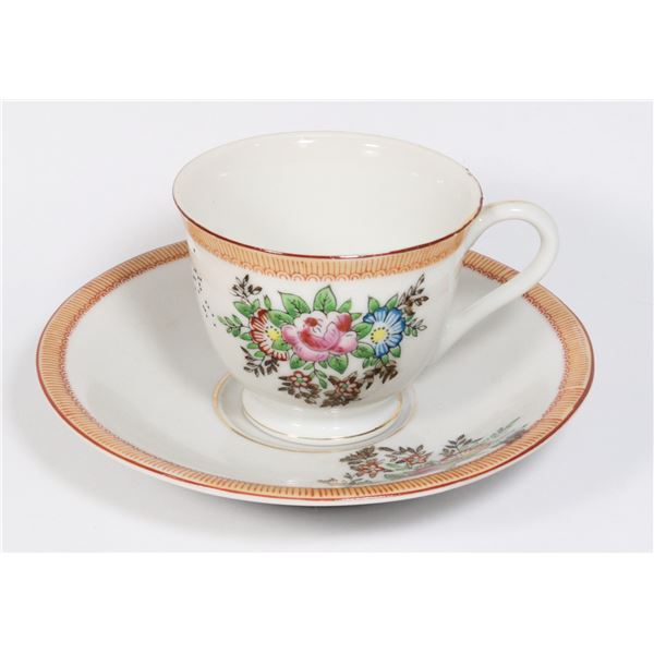 FLOWER PATTERN TEA CUP AND SAUCER