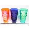 Image 1 : LOT OF THREE TALL SKULL THEME DRINKING CUPS
