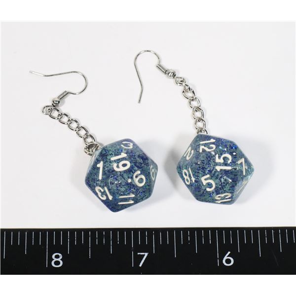 NEW CLEAR BLUE SPARKLY IC0SAHEDR0N DICE DROP