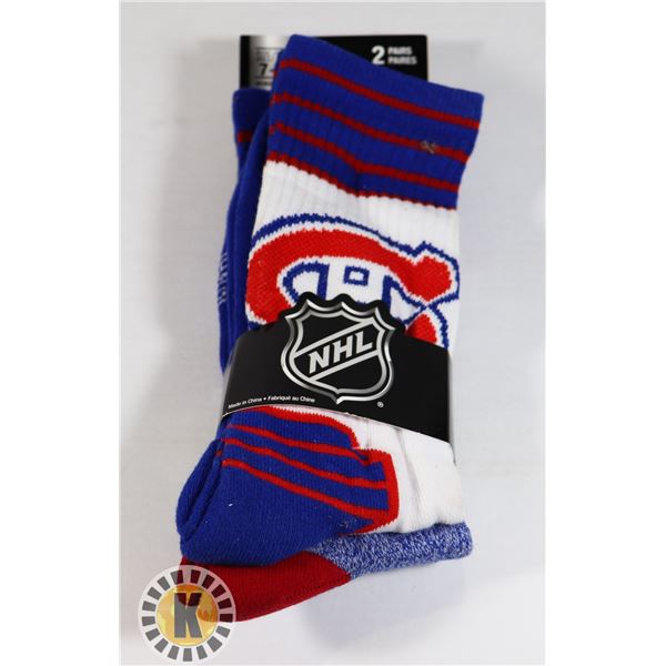 NEW 2 PACK MENS MONTREAL CANADIENS SOCKS