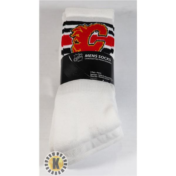 NEW 3 PACK MENS CALGARY FLAMES SOCKS