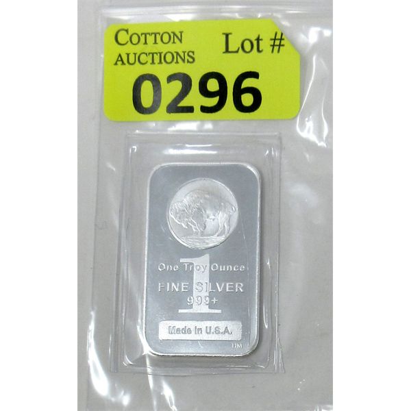 1 Oz .999+ Silver Buffalo Investor Bar