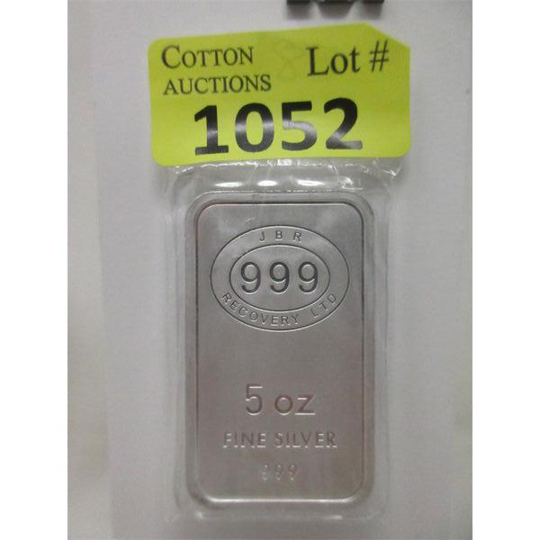 5 Oz .999 Silver JBR Ethically Sourced Bar