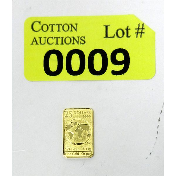 1/10 Oz .9999 Fine Gold 2020 Canada $25 Bar 