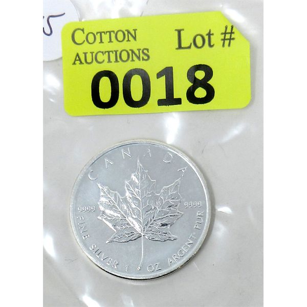 1 Oz .9999 Silver 2009 Canada Maple Leaf Coin 