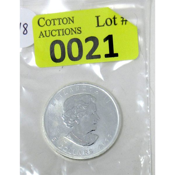 1 Oz .9999 Silver 2011 Canada Maple Leaf Coin 