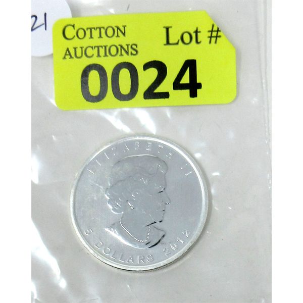 1 Oz .9999 Silver 2012 Canada Maple Leaf Coin 